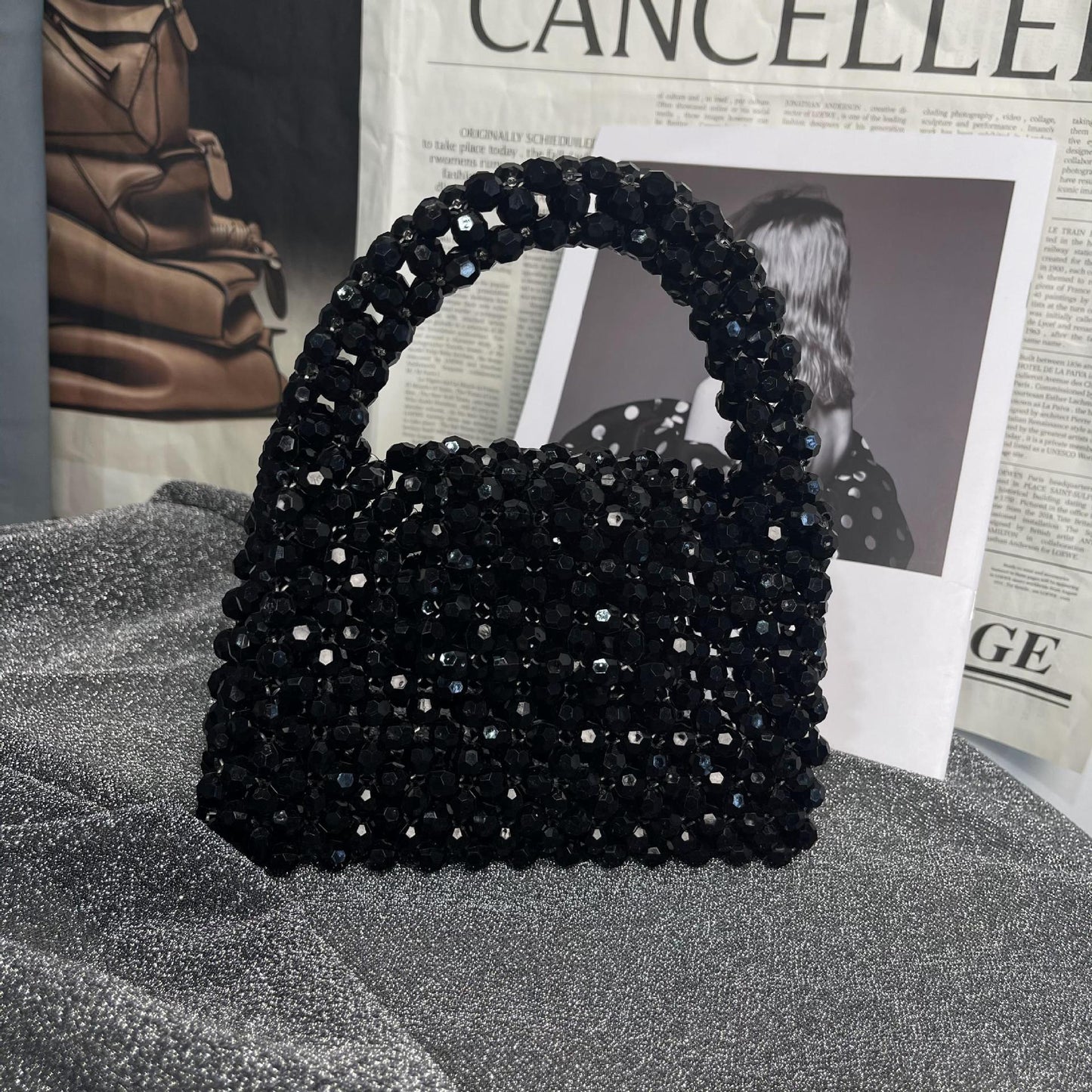 A niche design bag women's summer high-value girlfriends with the same multi-color cut beaded bag handmade DIY handbag