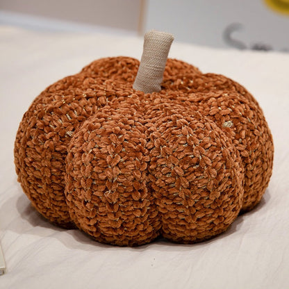 A wool pumpkin throw pillow decorative ornament