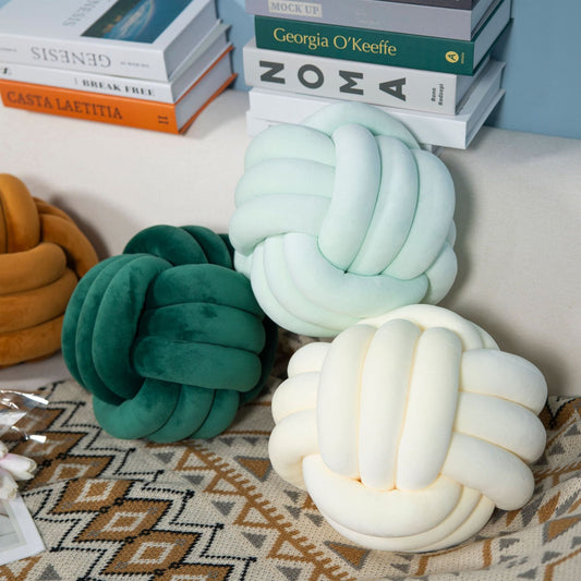 A braided ball pillow