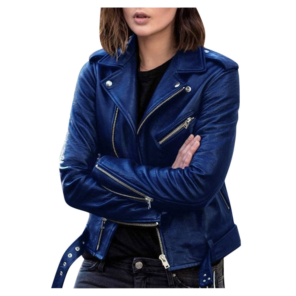 A pu leather jacket