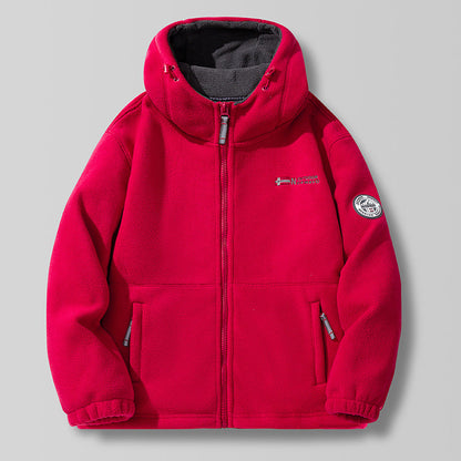 A Fall and Winter Outdoor Fleece Thickened Hooded Men's Fleece Jacket