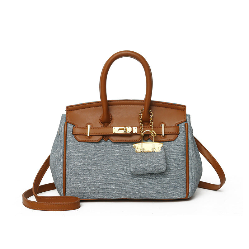 A denim handbag