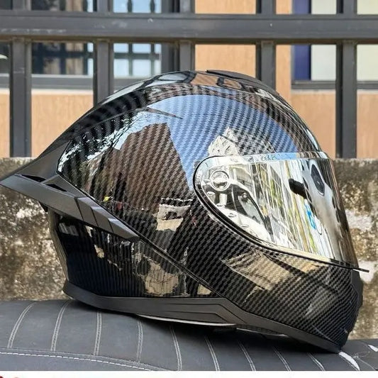 A motorcycle helmet