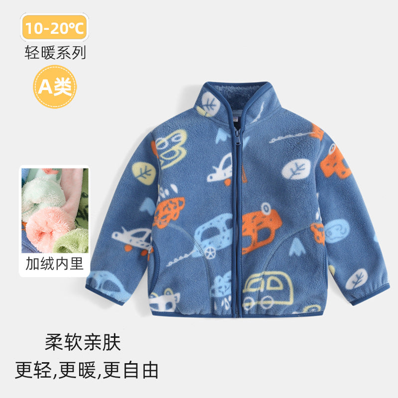 A children's warm fleece jacket for winter