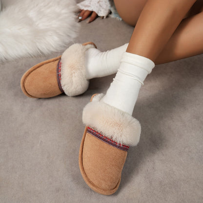 A thermal plush slippers