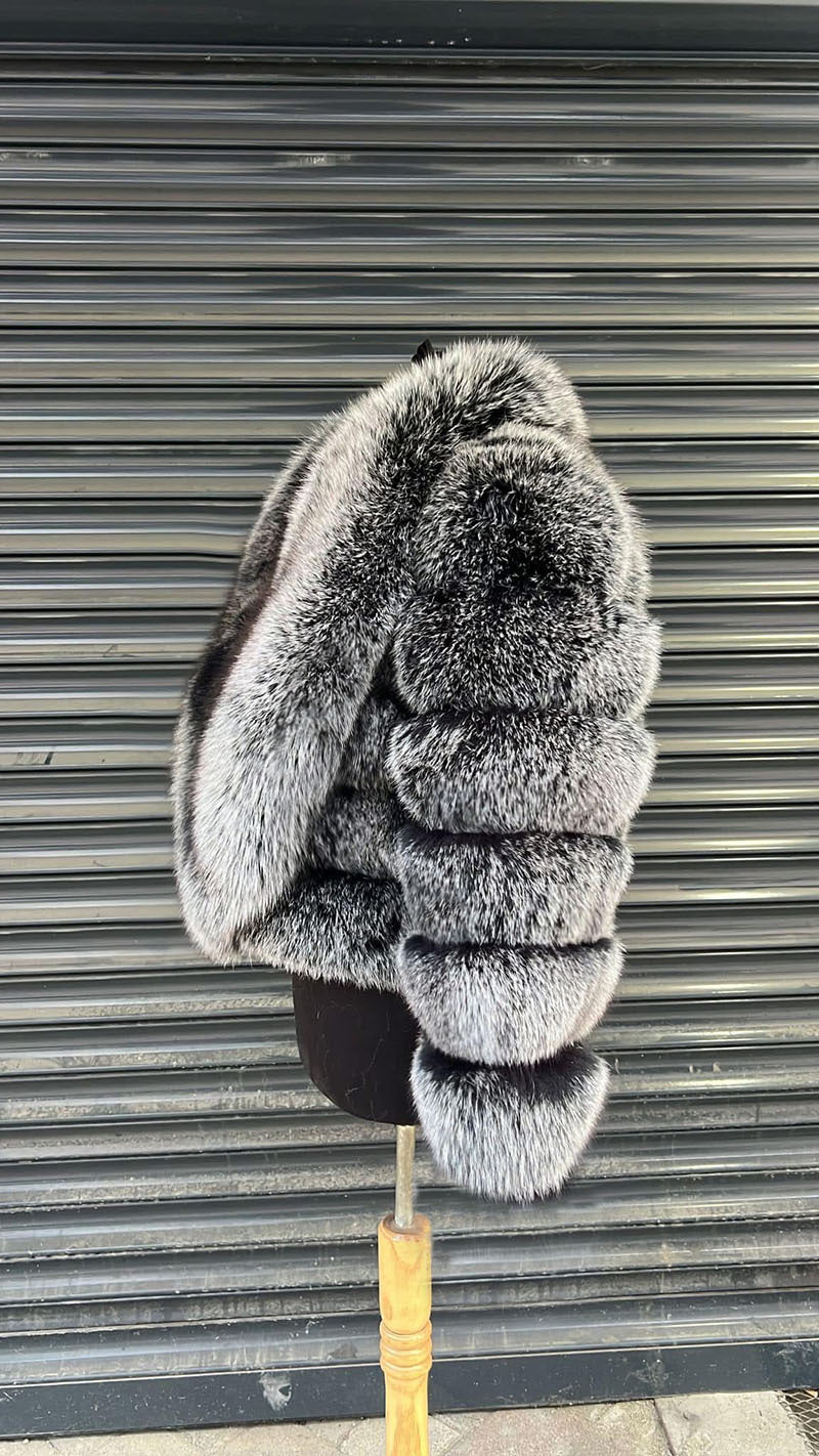A faux fur coat