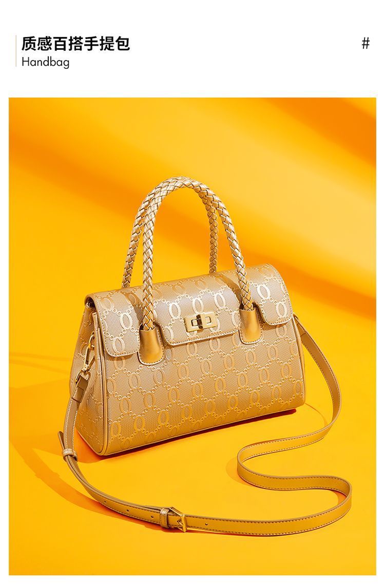 A cowhide handbag messenger bag