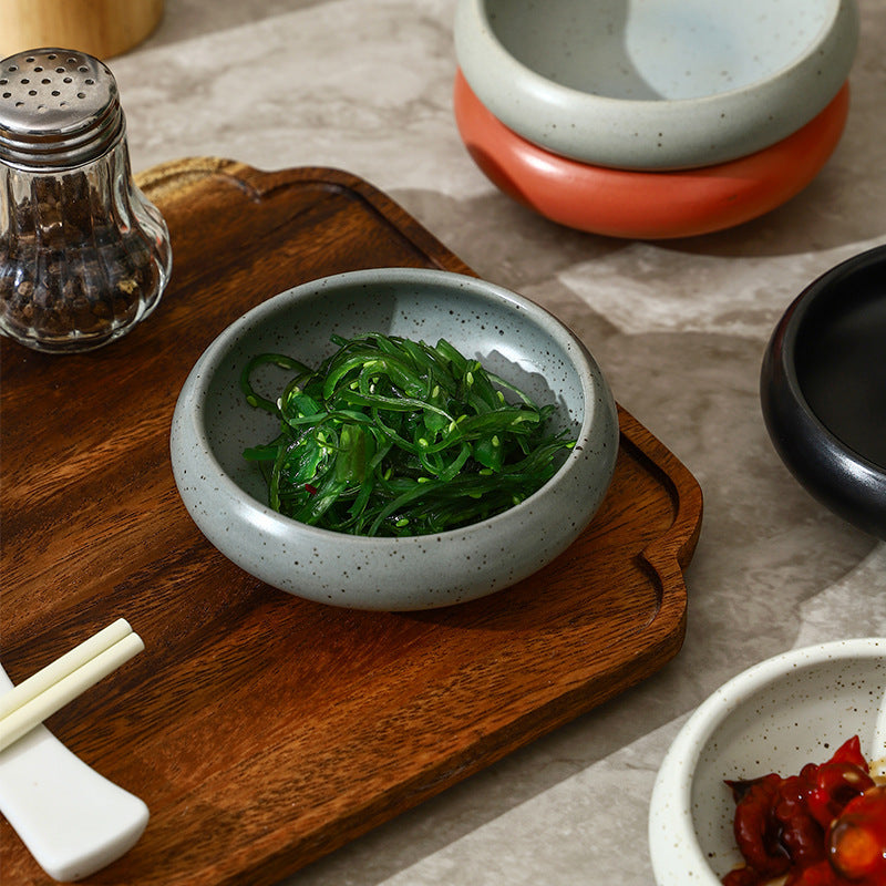 A Coarse pottery sauce plate Household sauce plate Restaurant small dish Japanese ceramic plate High value soy sauce vinegar plate