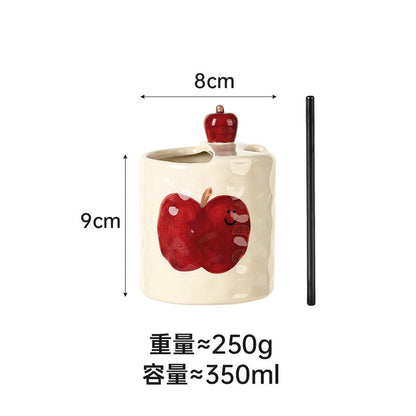 A apple ceramic cup