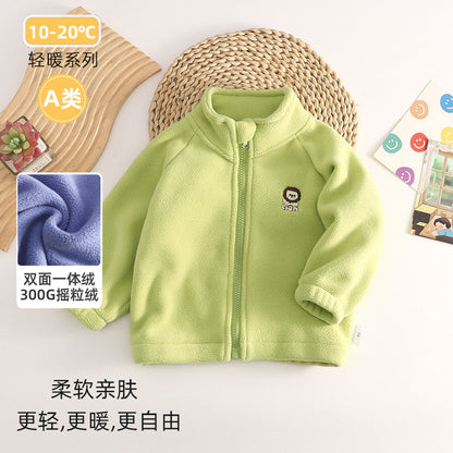 A children's warm fleece jacket for winter