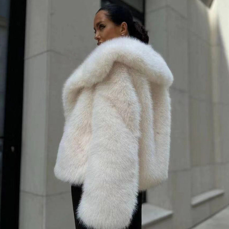 A faux fur coat