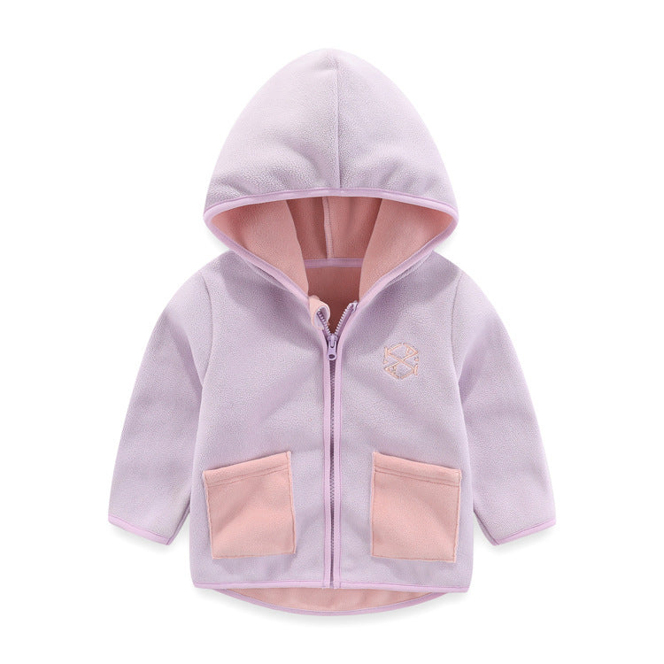 A children's warm fleece jacket for winter
