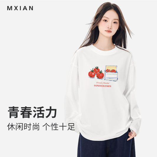 A cotton long-sleeved top