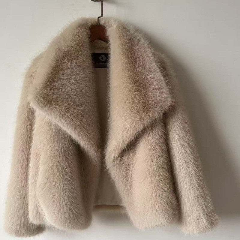 A faux fur coat