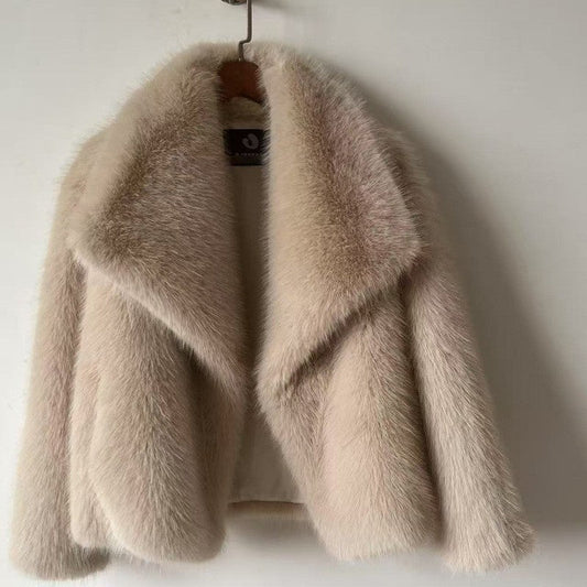 A faux fur coat