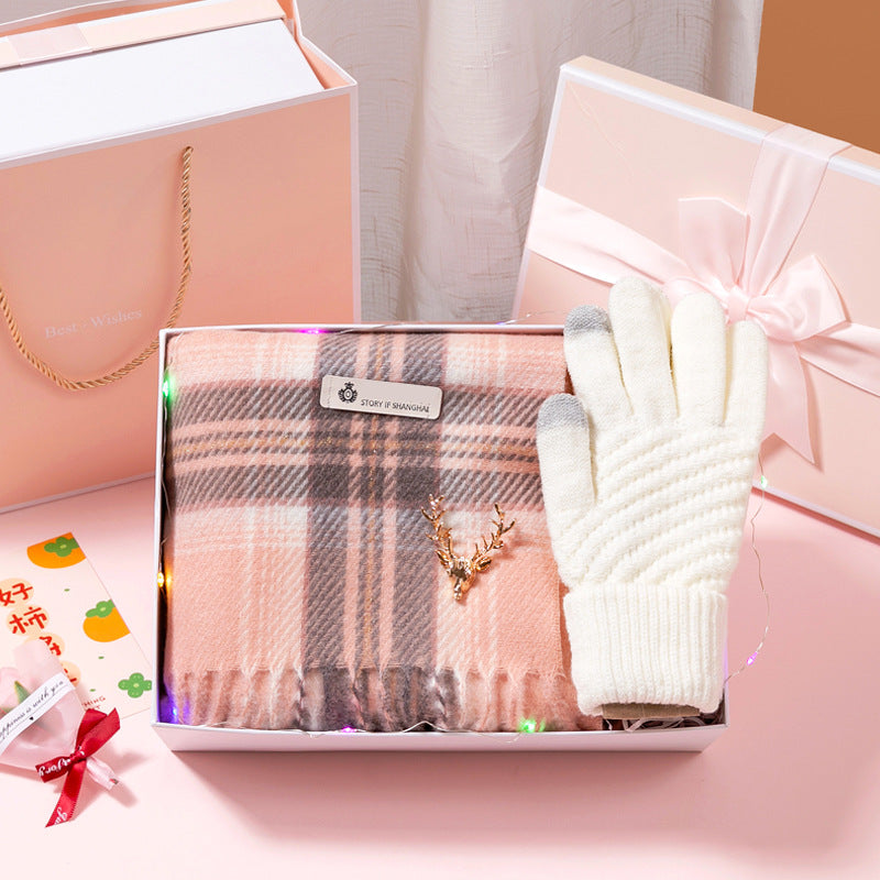 A scarf gloves gift box gift