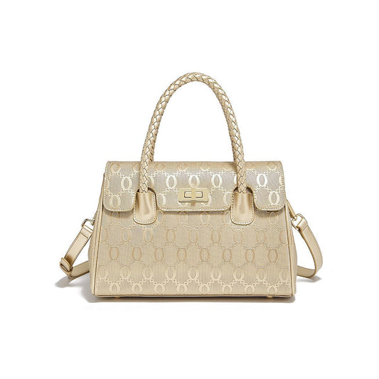 A cowhide handbag messenger bag