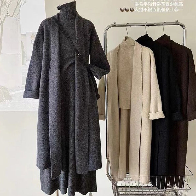 A knitted three-piece set