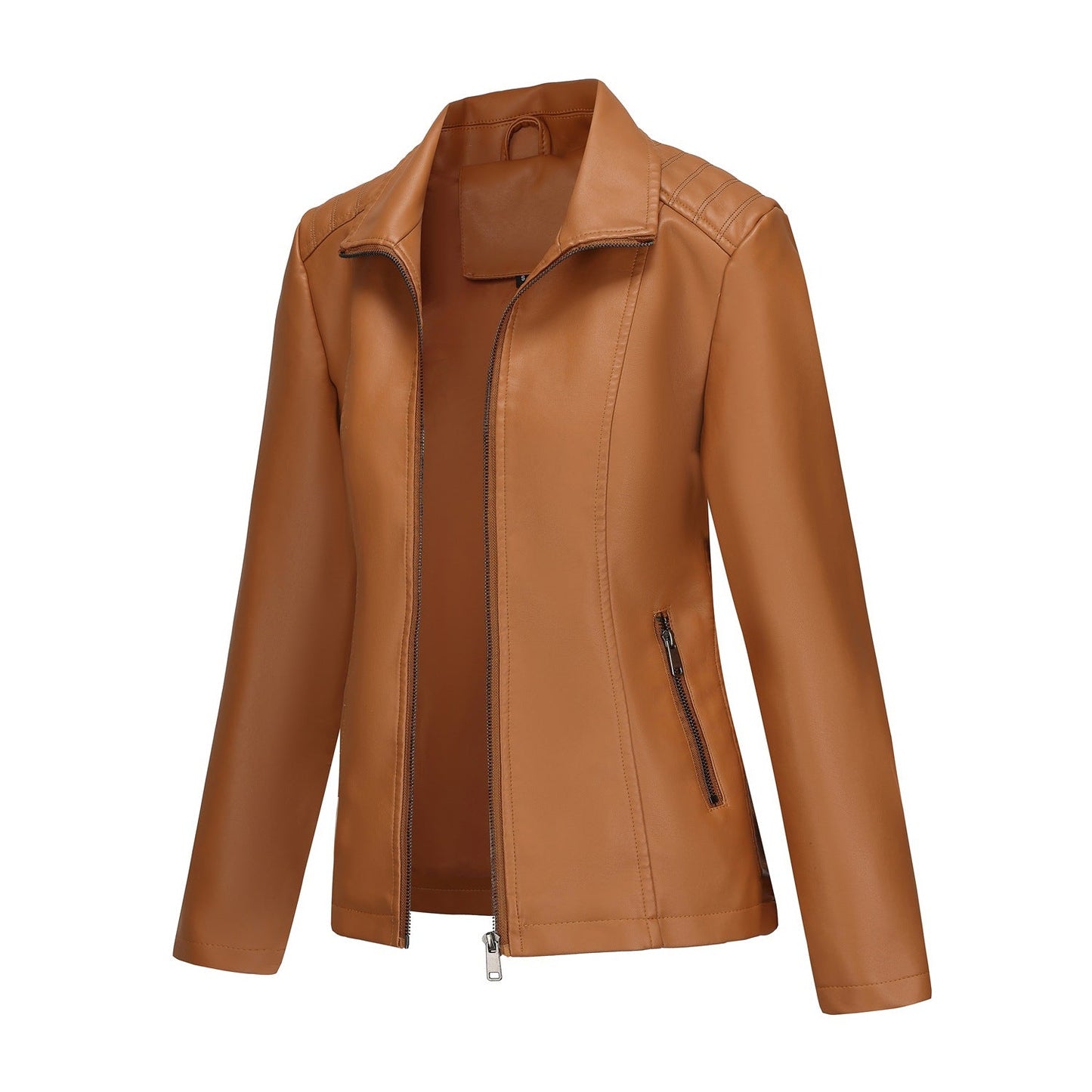 A women's leather jacket