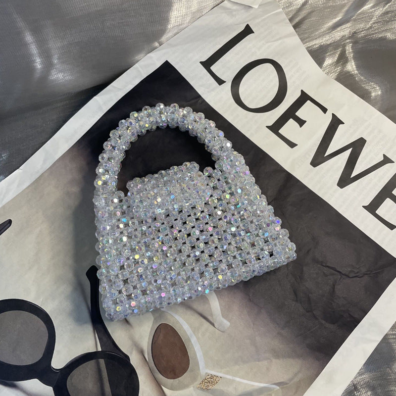 A niche design bag women's summer high-value girlfriends with the same multi-color cut beaded bag handmade DIY handbag