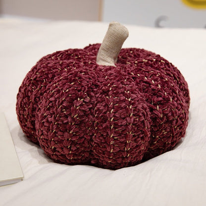 A wool pumpkin throw pillow decorative ornament