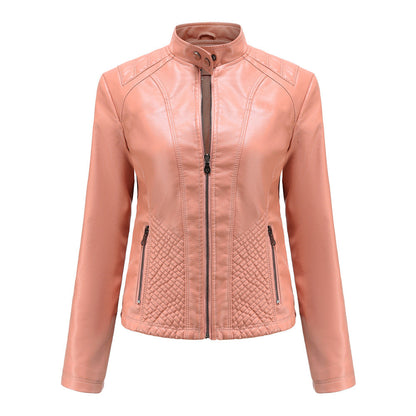 A women's leather jacket
