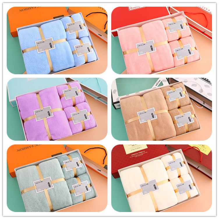 A towel bath towel three-piece gift set