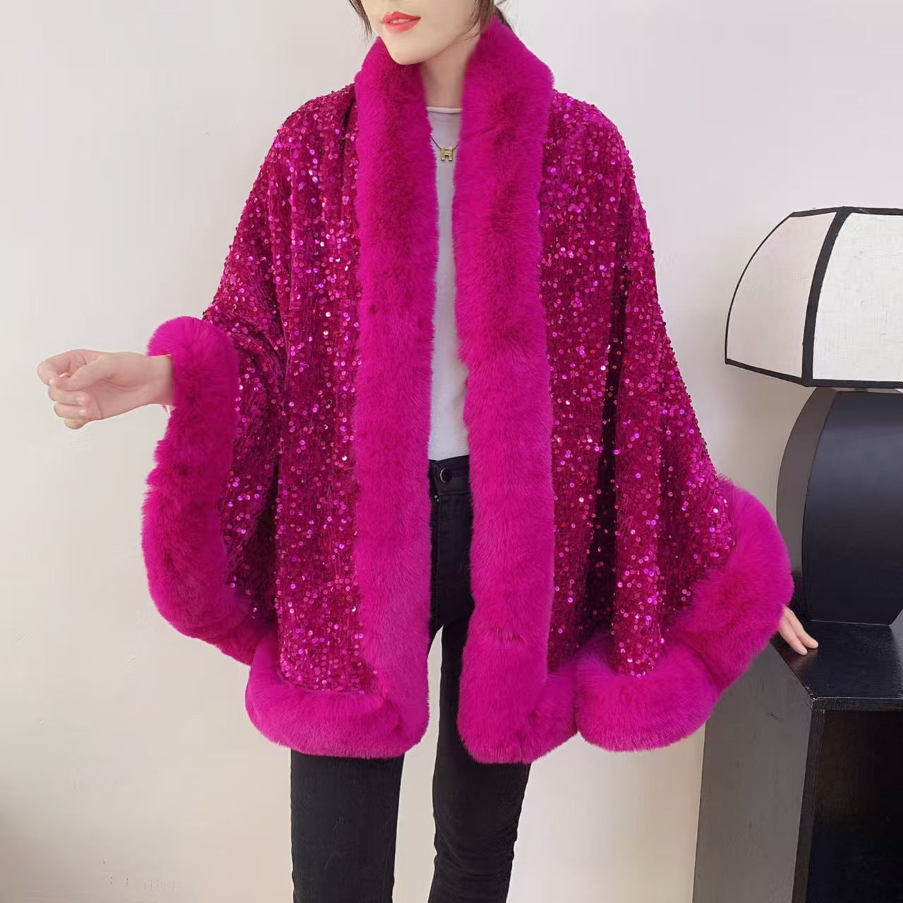 A faux fur jacket