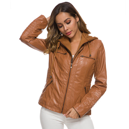 A women's leather jacket