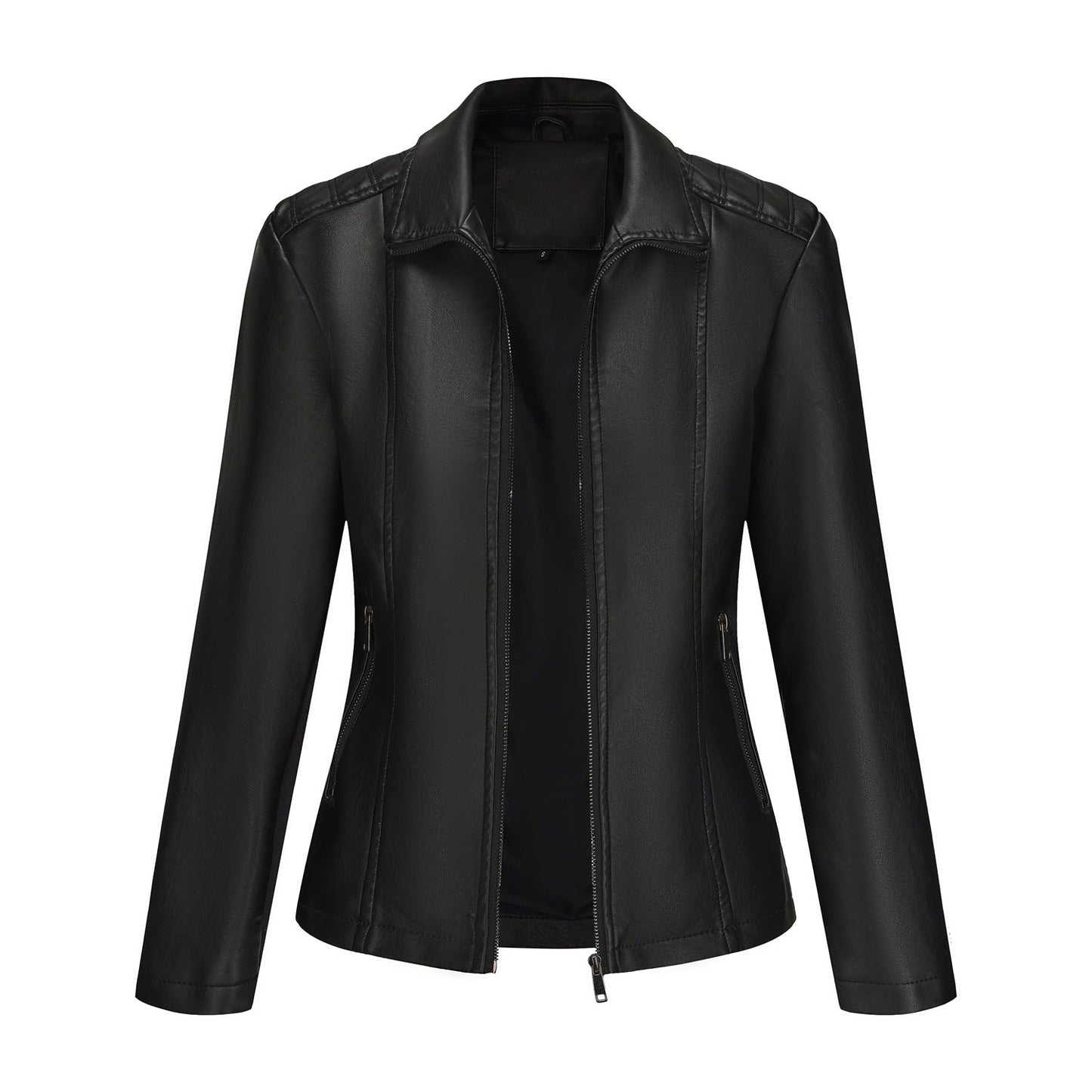 A women's leather jacket