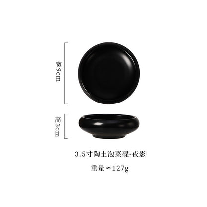 A Coarse pottery sauce plate Household sauce plate Restaurant small dish Japanese ceramic plate High value soy sauce vinegar plate