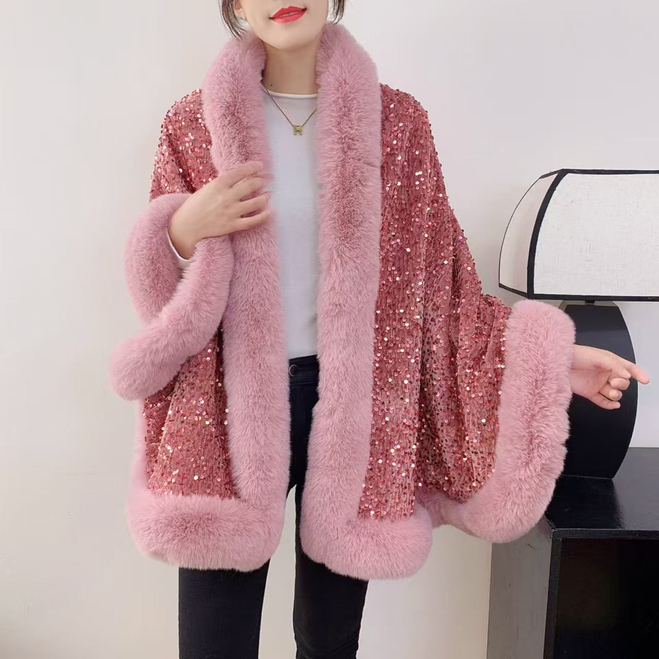 A faux fur jacket