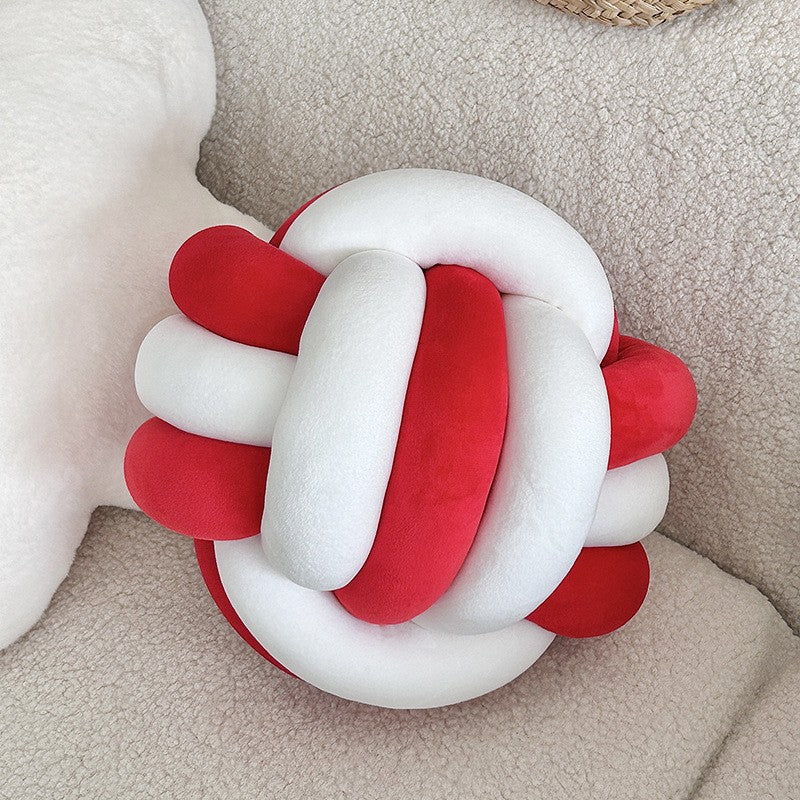 A braided ball pillow
