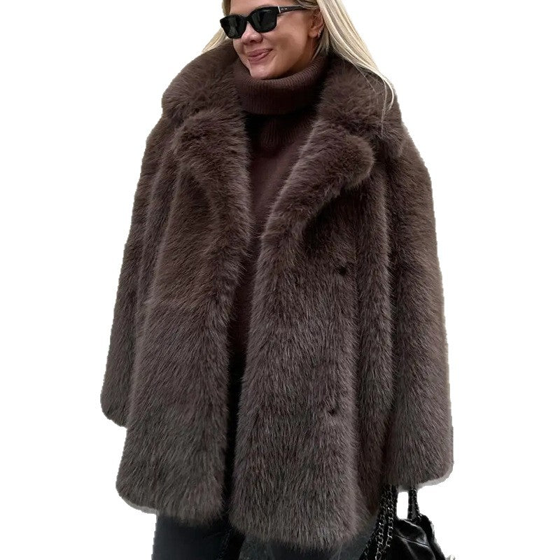 A faux fur coat