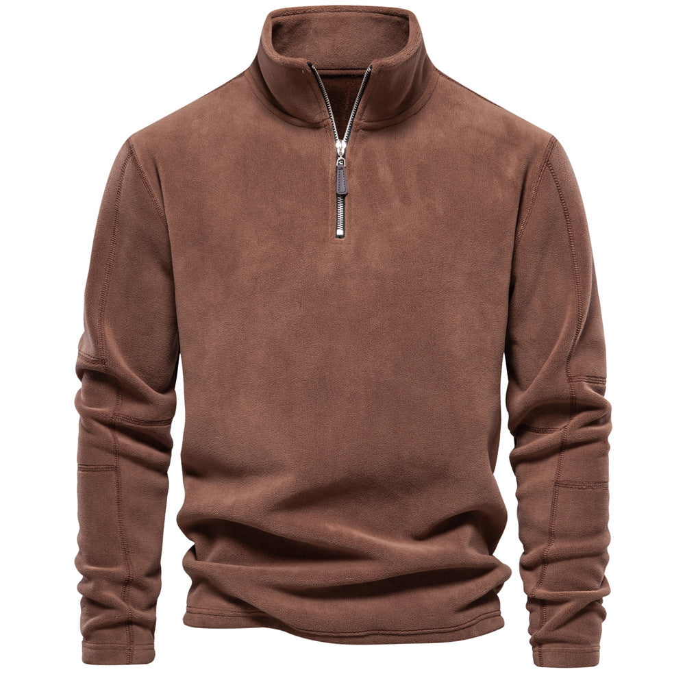 A men's autumn and winter new stand-up collar half zipper long-sleeved sweater stand-up collar