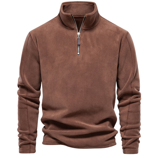 A men's autumn and winter new stand-up collar half zipper long-sleeved sweater stand-up collar