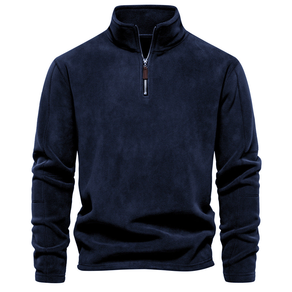 A men's autumn and winter new stand-up collar half zipper long-sleeved sweater stand-up collar