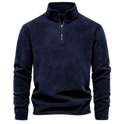 A men's autumn and winter new stand-up collar half zipper long-sleeved sweater stand-up collar