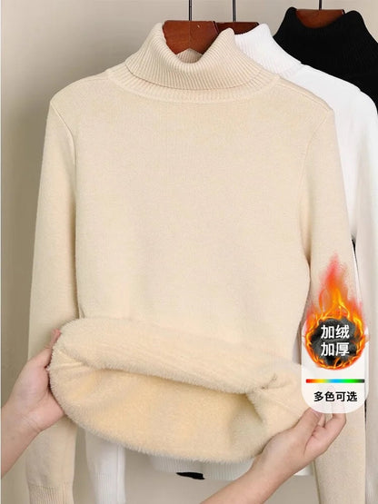 A integrated fleece turtleneck sweater women's fleece thickened