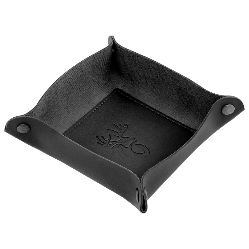 A leather storage tray