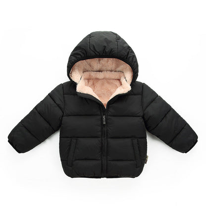 A children's down cotton-padded clothes, winter clothes, down boys and girls, small and medium-sized children's clothing, thick hat-off jacket, children's cotton-padded jacket