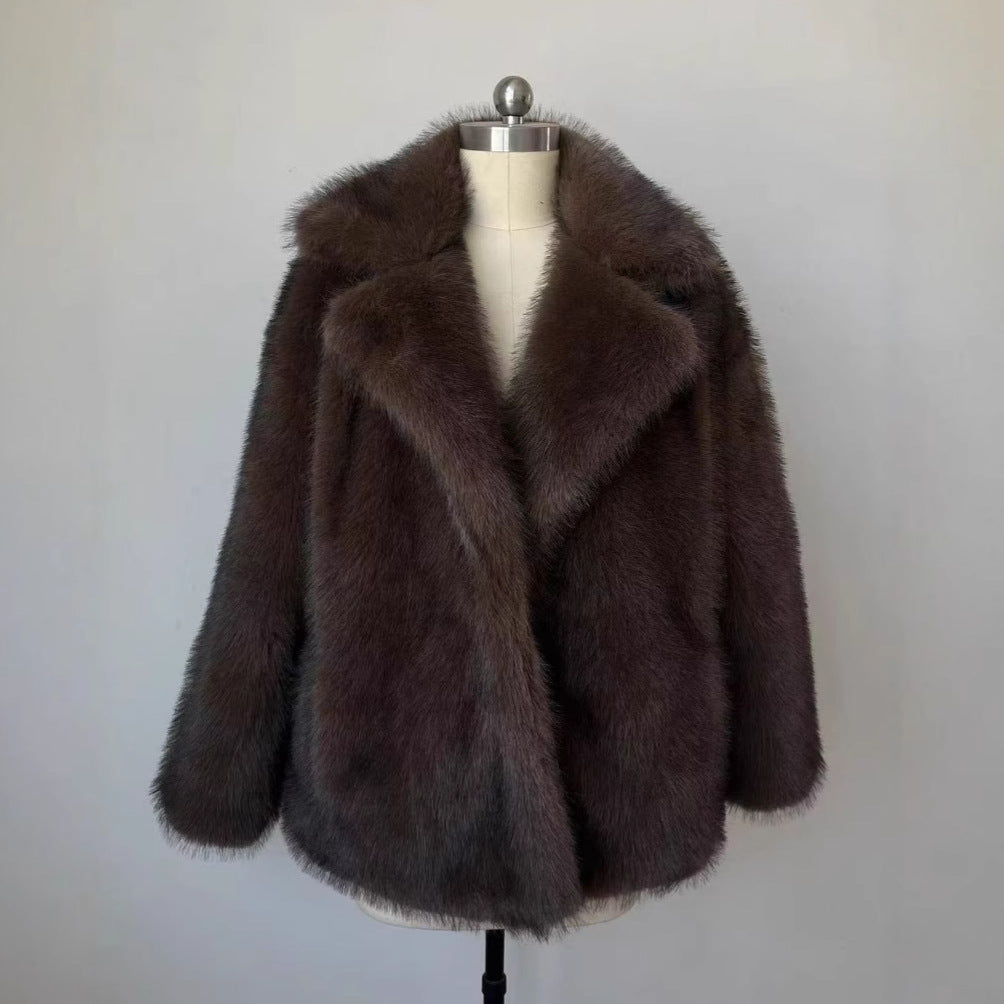 A faux fur coat