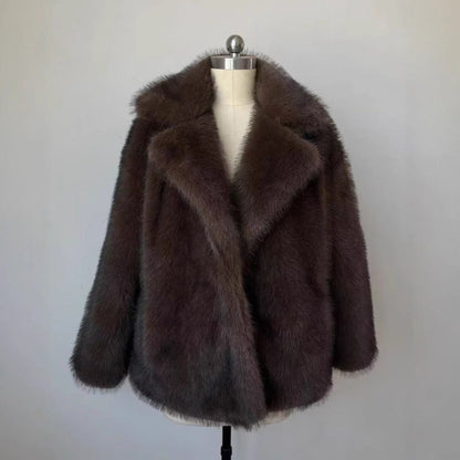 A faux fur coat