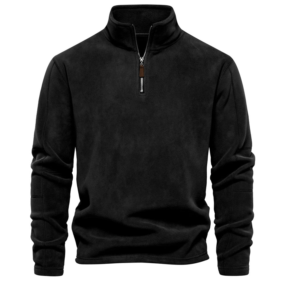 A men's autumn and winter new stand-up collar half zipper long-sleeved sweater stand-up collar
