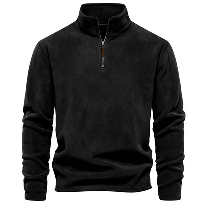 A men's autumn and winter new stand-up collar half zipper long-sleeved sweater stand-up collar