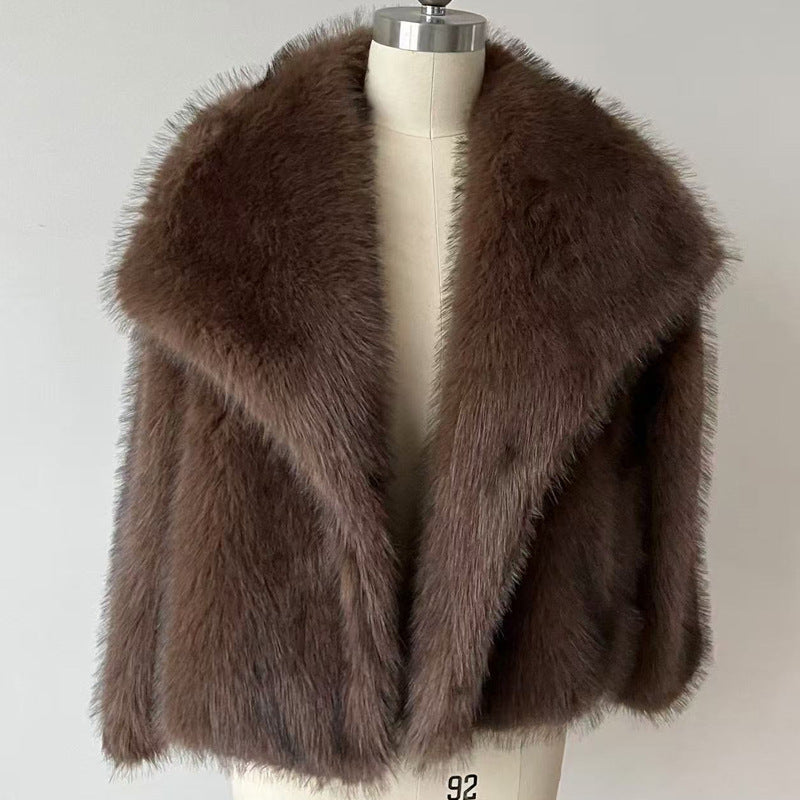 A faux fur coat