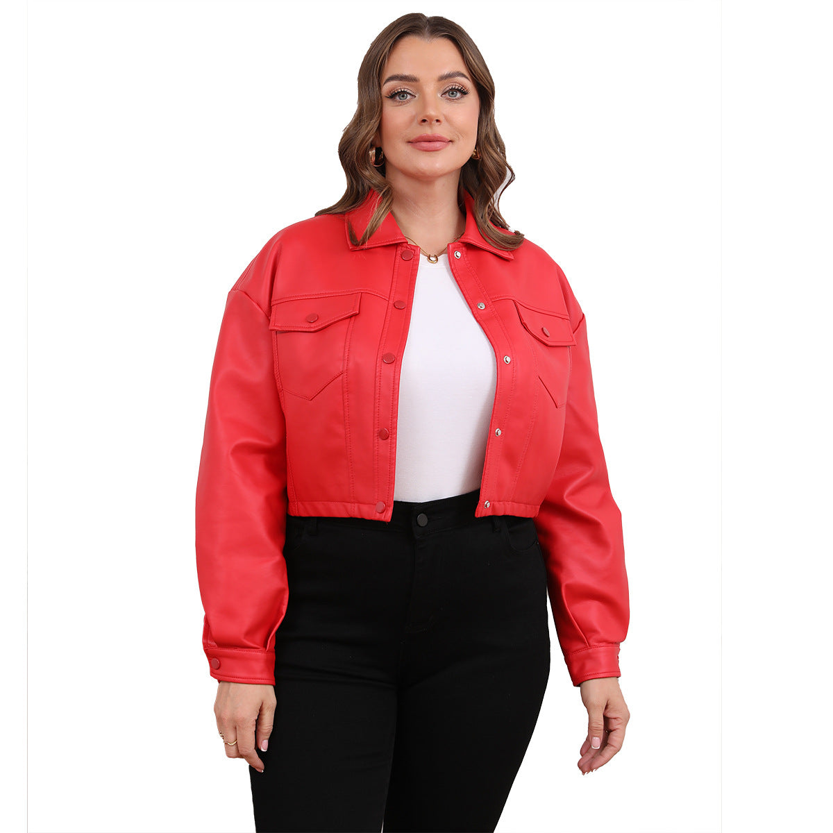 A women's leather jacket