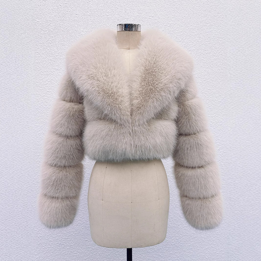 A faux fur coat