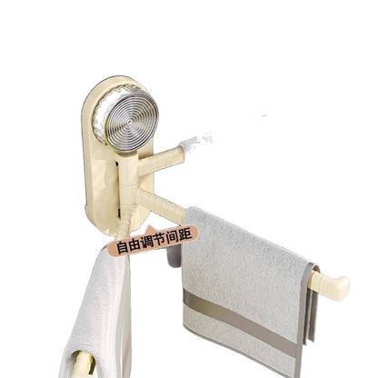 A suction cup rotating towel rack
