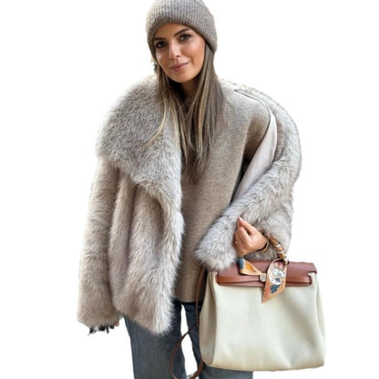 A faux fur coat